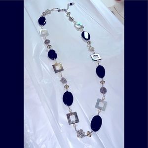 Fun beaded necklace on silver chain